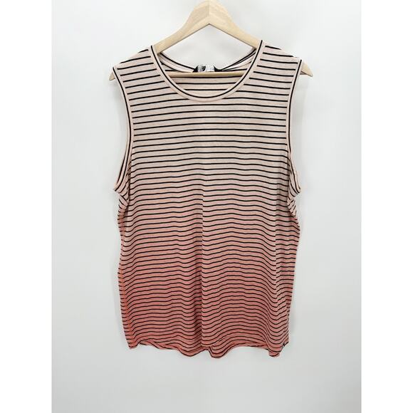 The North Face Top Women XL NWT White Pink Salt Stripe Dye Sleeveless Tank - Picture 1 of 9